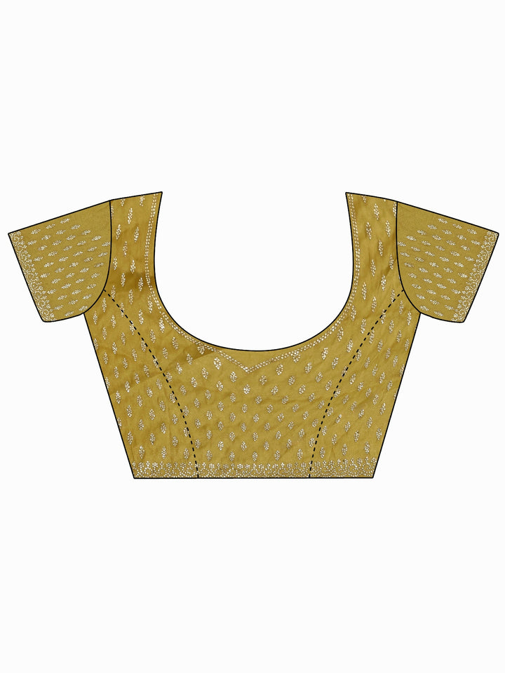 Libas Art Mustard Embellished Tissue Saree