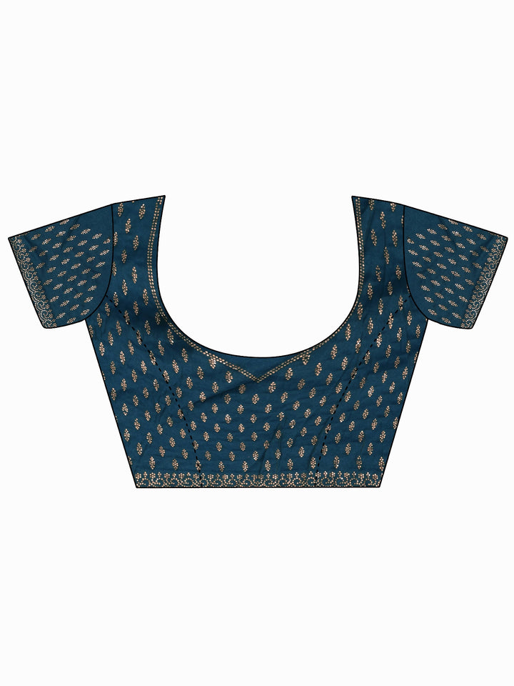 Libas Art Blue Embellished Tissue Saree