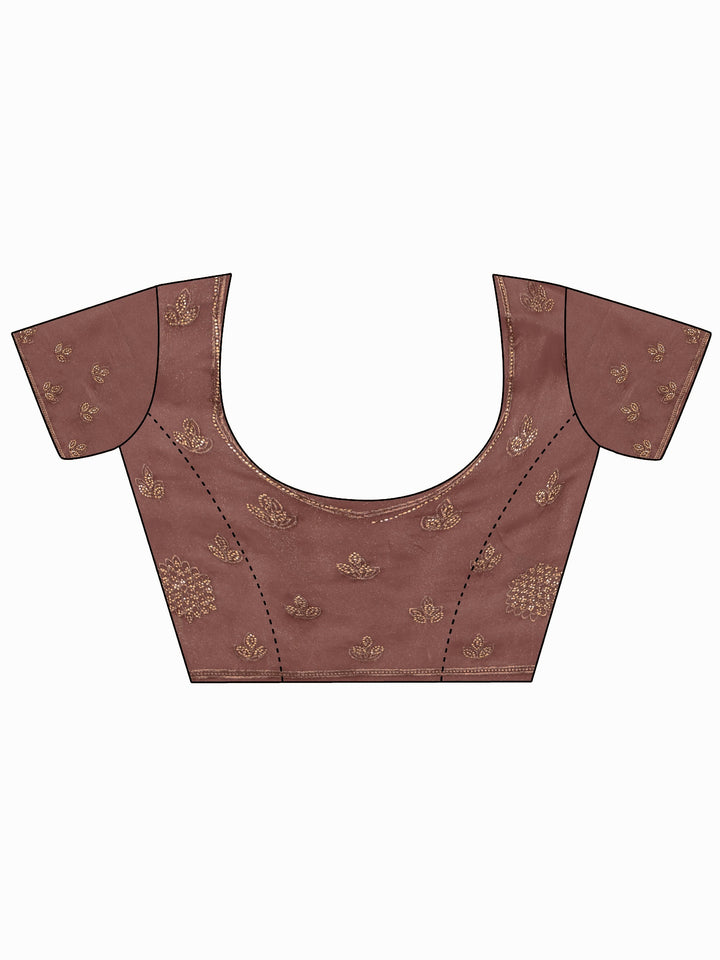 Libas Art Mauve Stone Work Embellished Tissue Saree