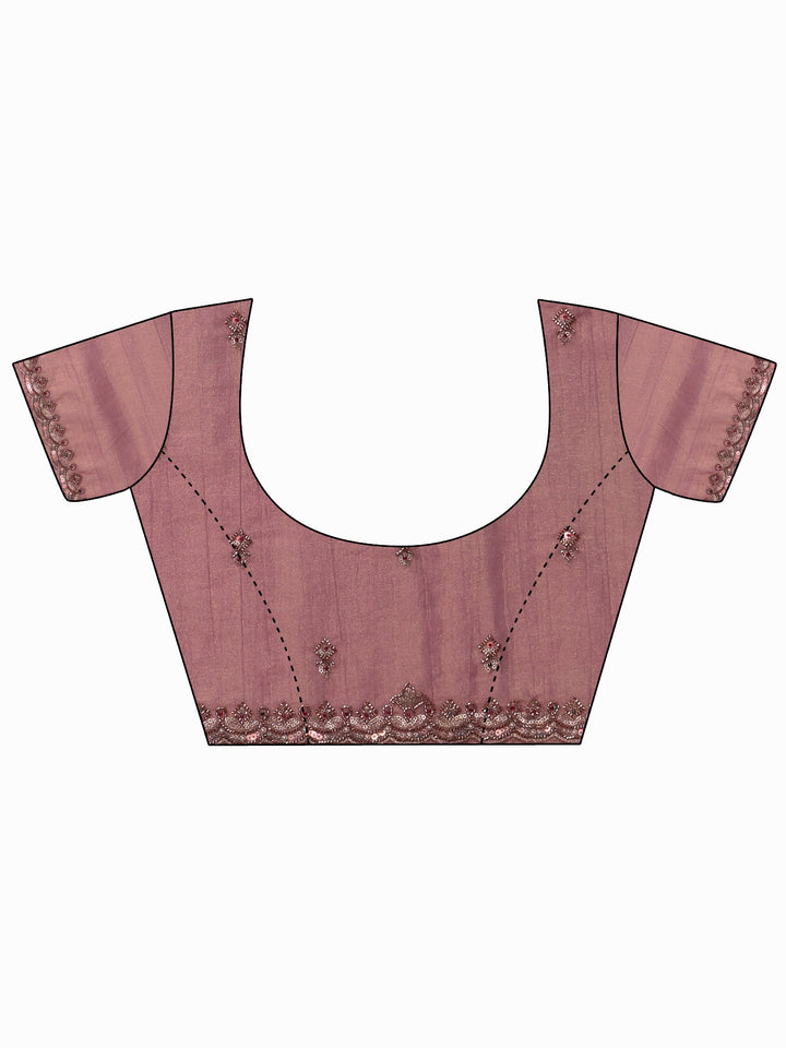 Libas Art Pink Tissue Saree with Embellished Border