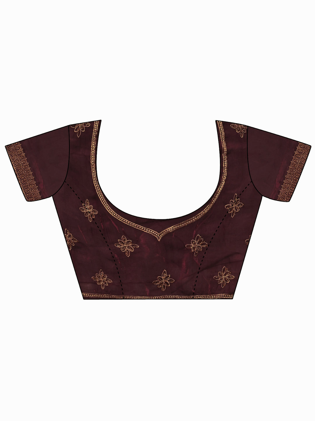 Libas Art Maroon Stone Work Embellished Tissue Saree