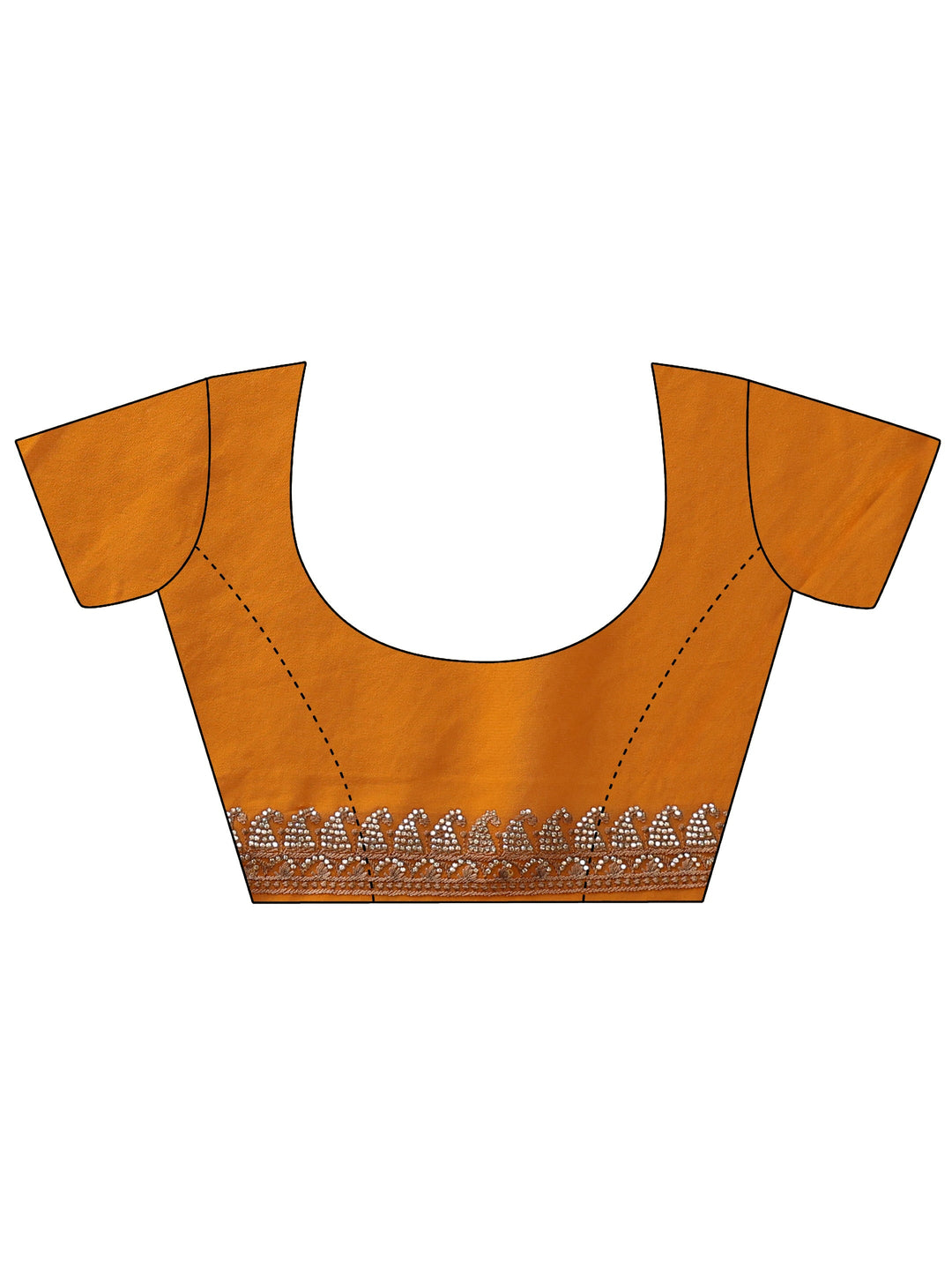 Libas Art Orange Paisley Embroidered Georgette Saree