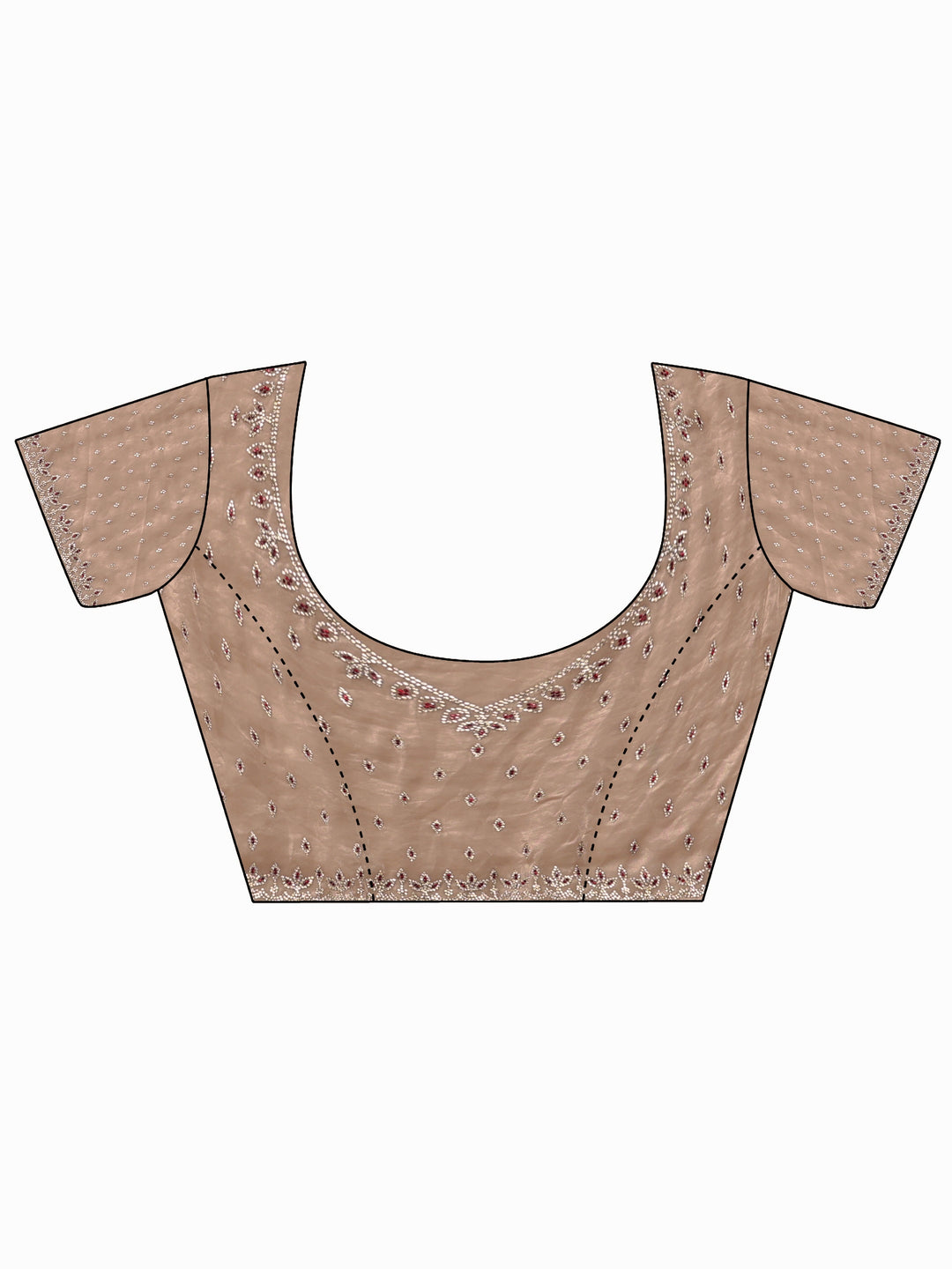 Libas Art Taupe Stone Work Embellished Tissue Saree