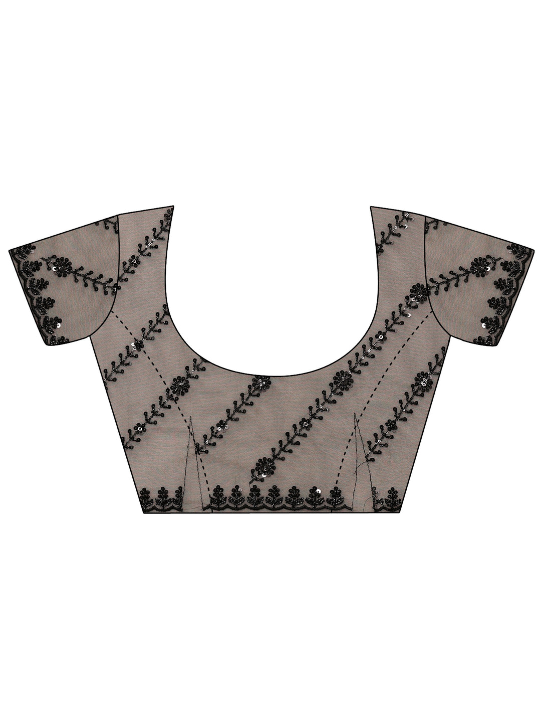Libas Art Black Sequin Embellished Net Saree