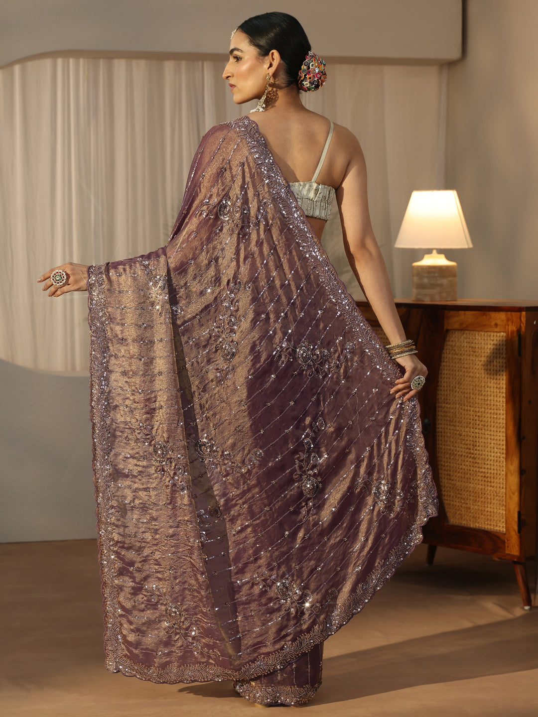 Libas Art Lavender Embellished Saree
