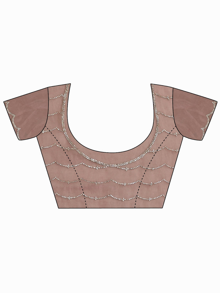 Libas Art Pink Embellished Tissue Saree