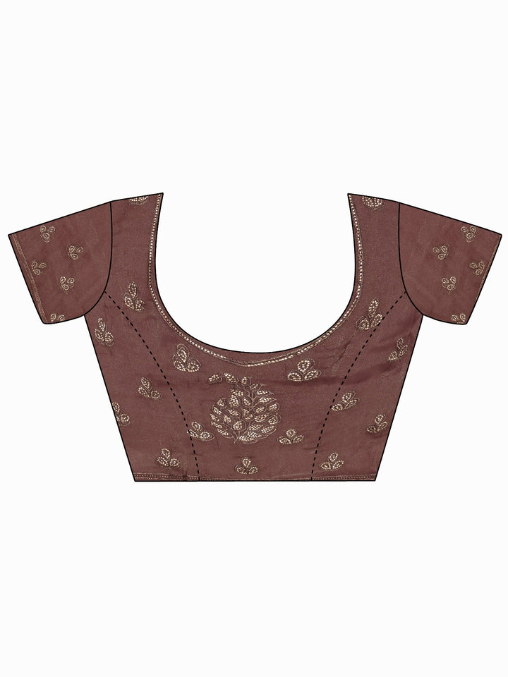 Libas Art Mauve Embroidered Tissue Saree