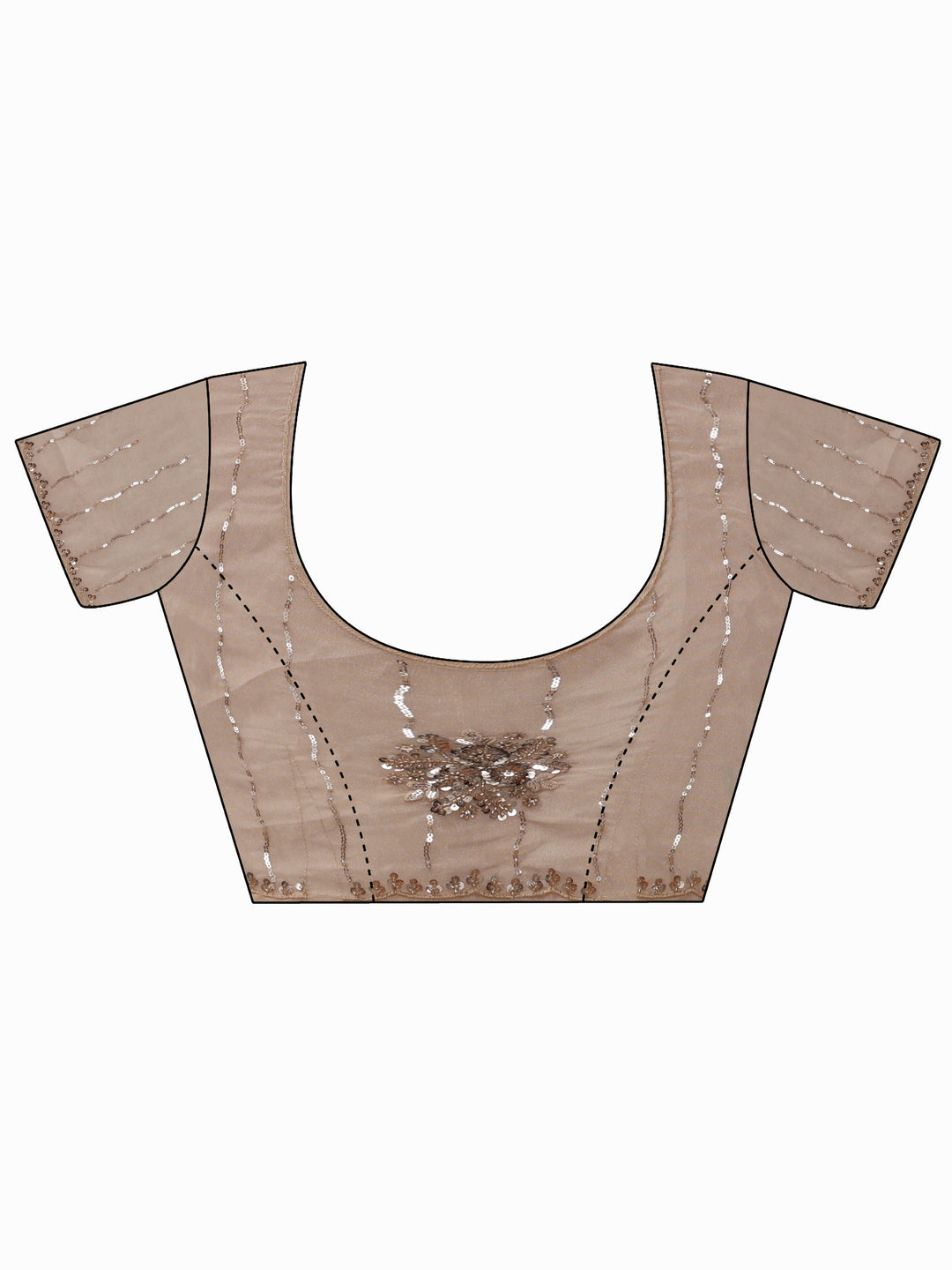 Libas Art Taupe Sequin Embellished Tissue Saree