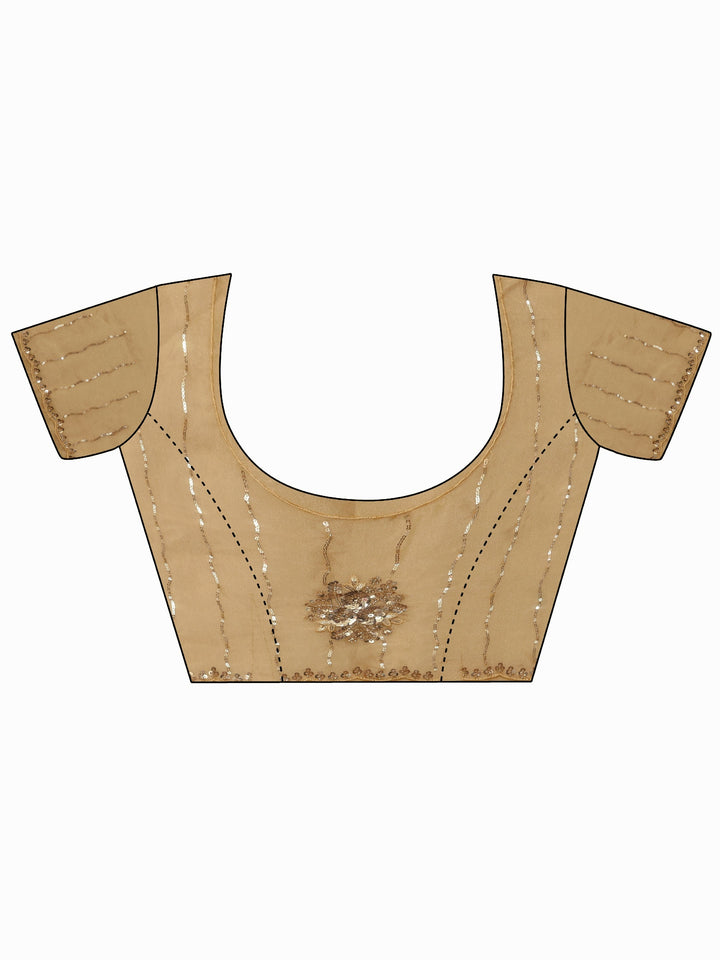 Libas Art Mustard Embellished Tissue Saree