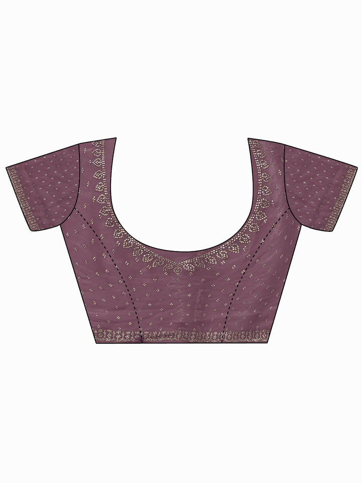 Libas Art Lavender Stone Work Embellished Tissue Saree
