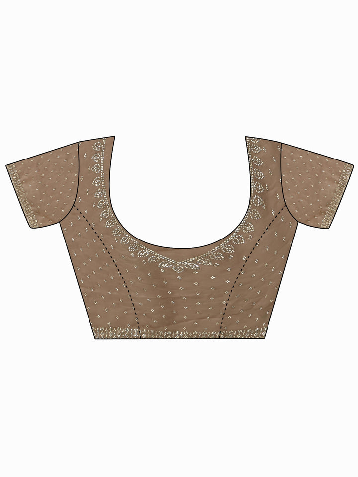 Libas Art Beige Stone Work Embellished Tissue Saree