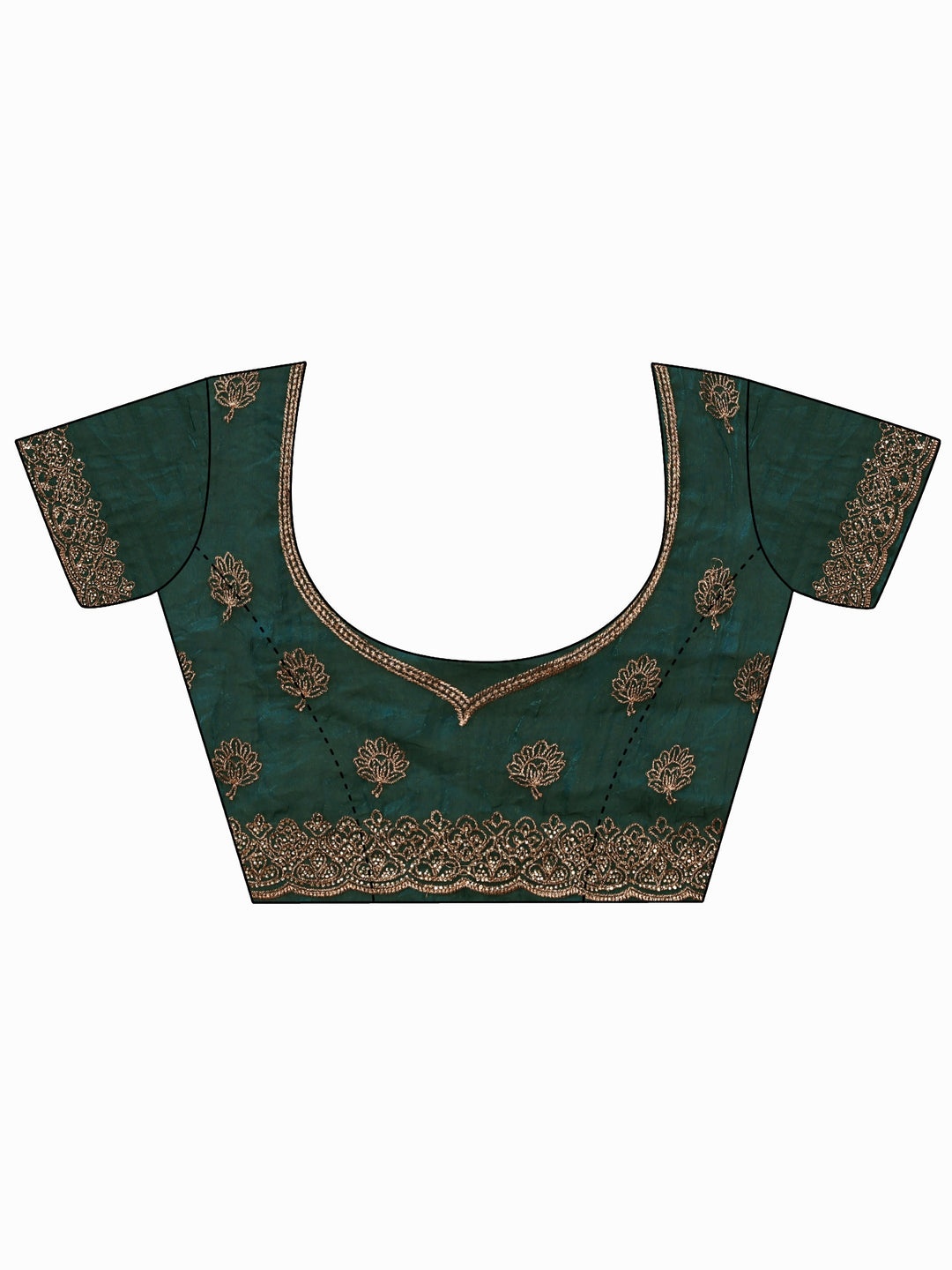 Libas Art Libs Art Sacramento Green Floral Zari Embroidered Tissue Saree