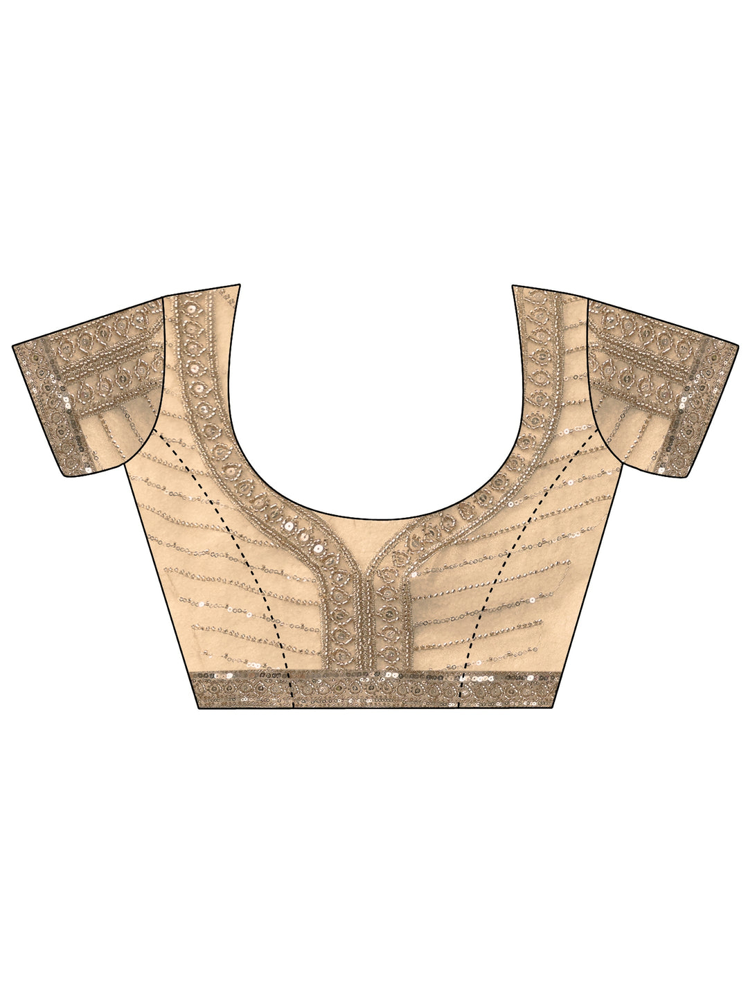 Libas Art Taupe Bead and Sequin Embellished Net Saree