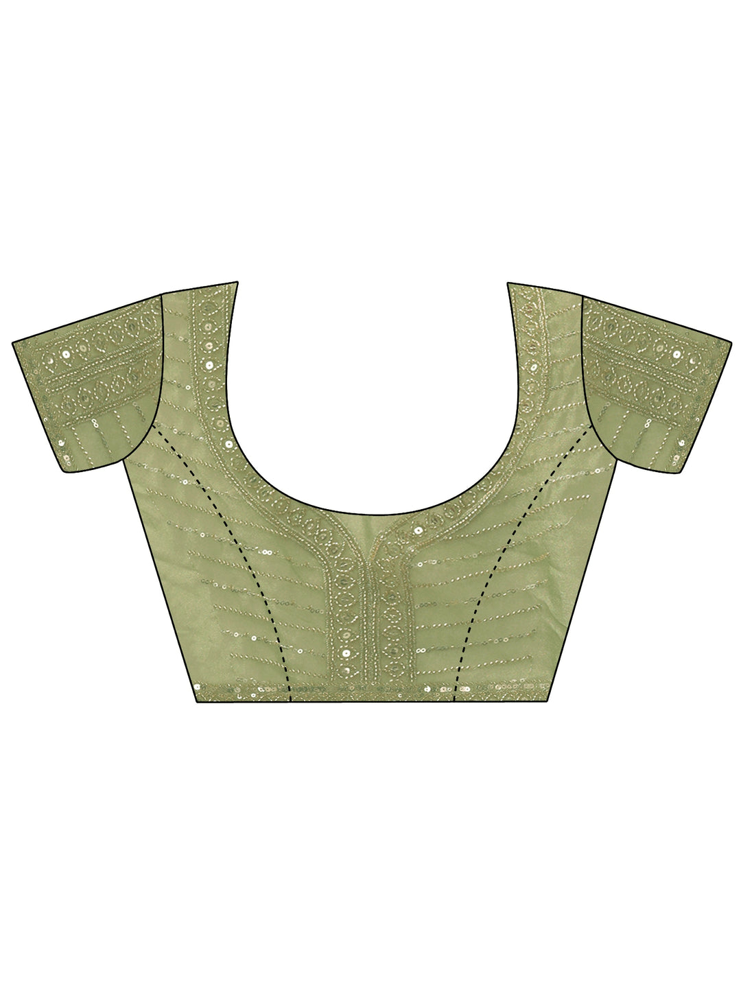Libas Art Green Bead and Sequin Embellished Net Saree