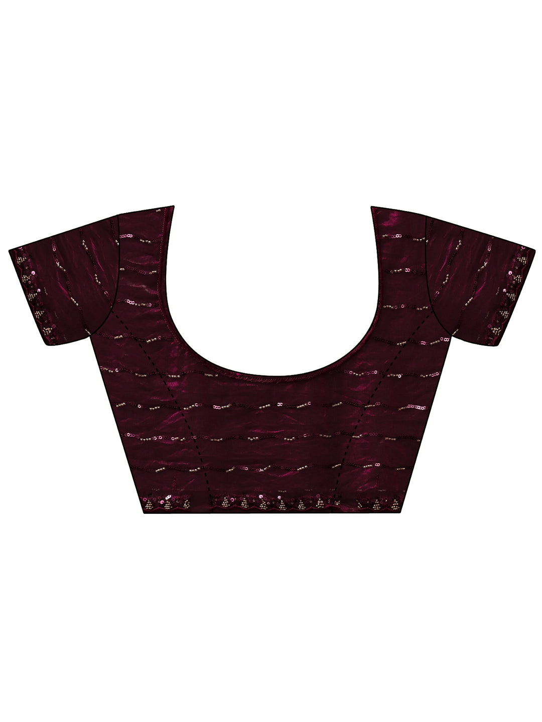 Libas Art Burgundy Sequin Embellished Tissue Saree