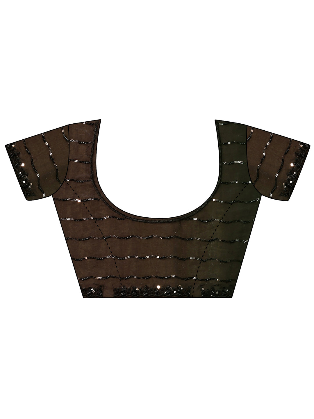 Libas Art Black Sequin Embellished Tissue Saree