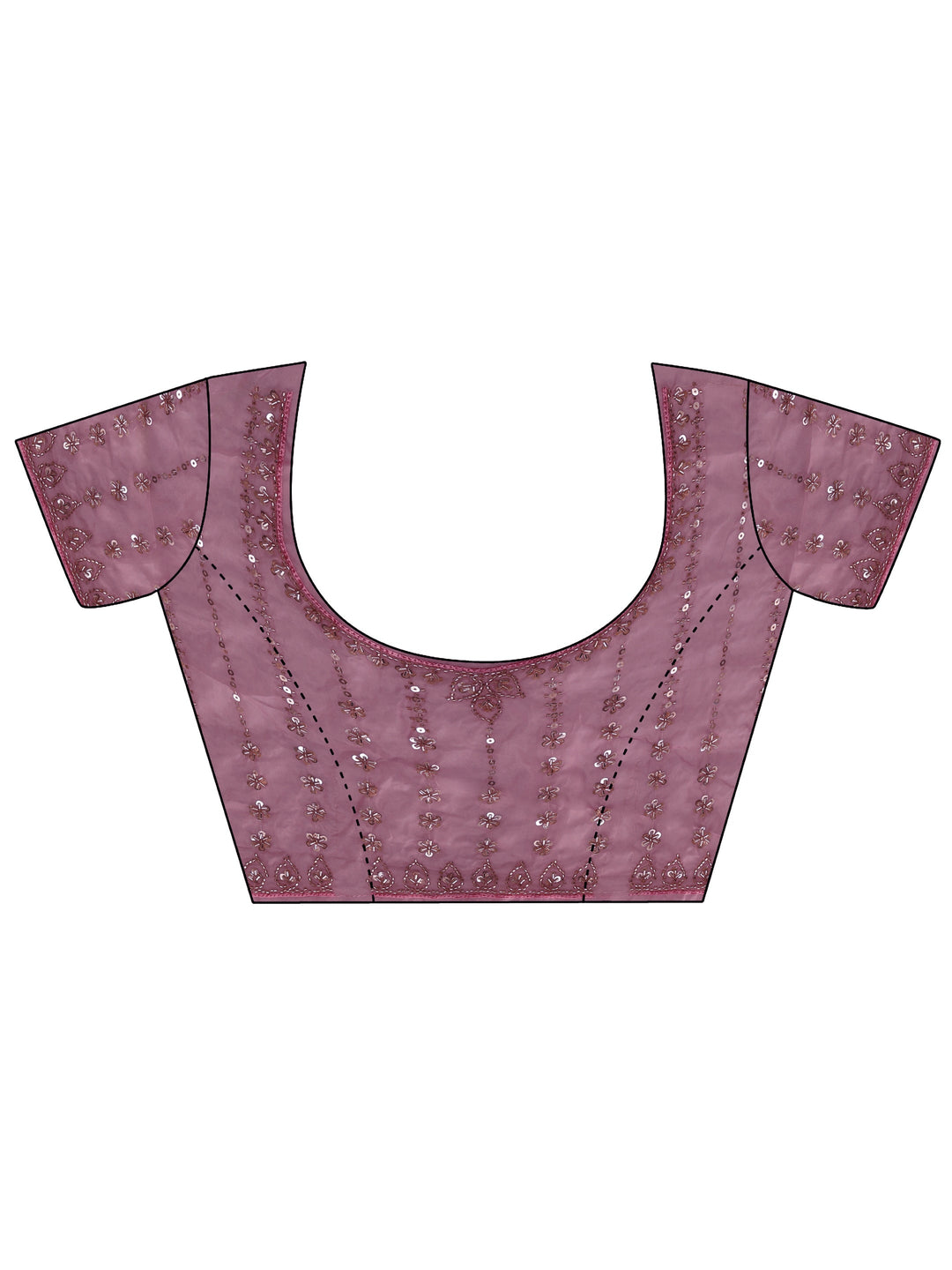 Libas Art Pansy Pink Sequin Embellished Tissue Saree