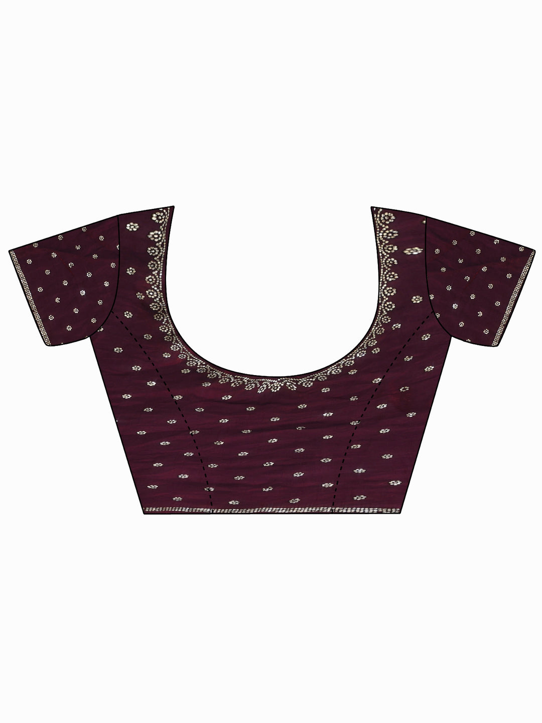 Libas Art Burgundy Stone Work Embellished Tissue Saree