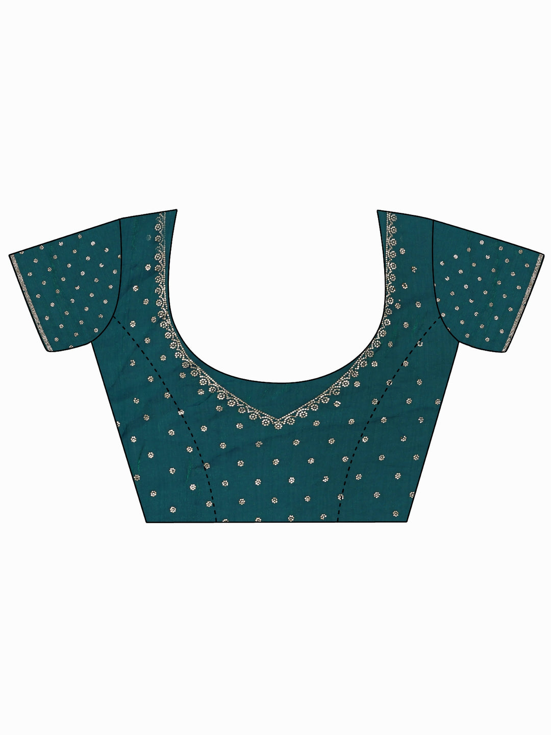 Libas Art Teal Blue Sequin Embellished Tissue Saree