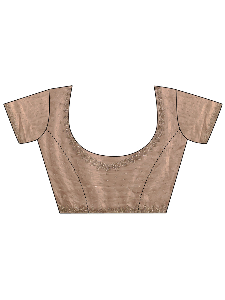 Libas Art Beige Embellished Tissue Saree