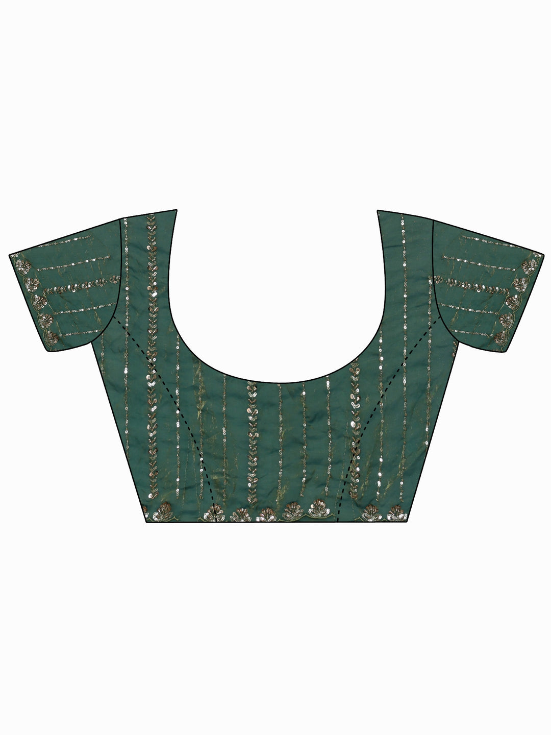 Libas Art Sea Green Sequin Embellished Tissue Saree