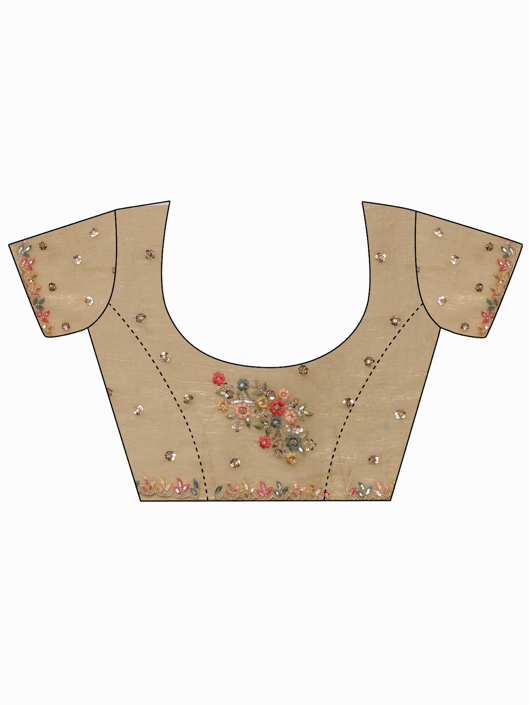 Libas Art Green Floral Embellished Tissue Saree