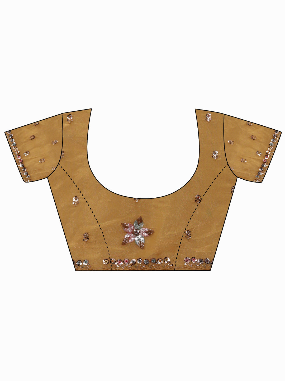 Libas Art Mustard Sequin Embellished Tissue Saree