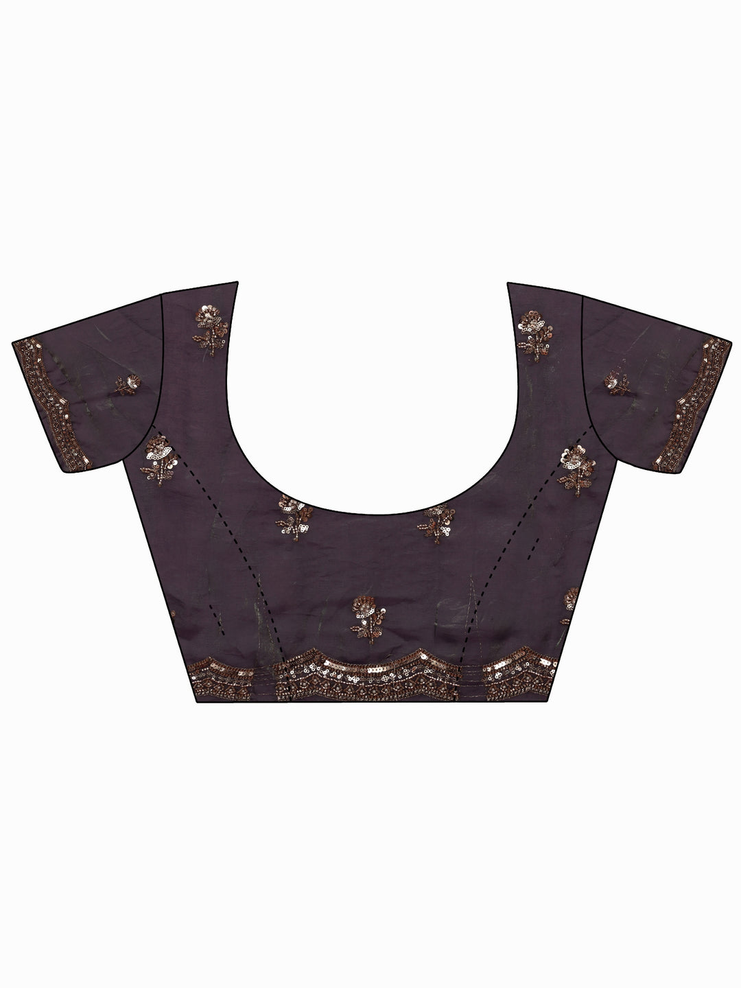 Libas Art Mauve Floral Sequin Embellished Tissue Saree