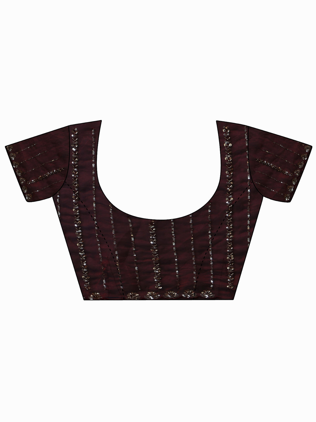 Libas Art Burgundy Sequin Embellished Tissue Saree
