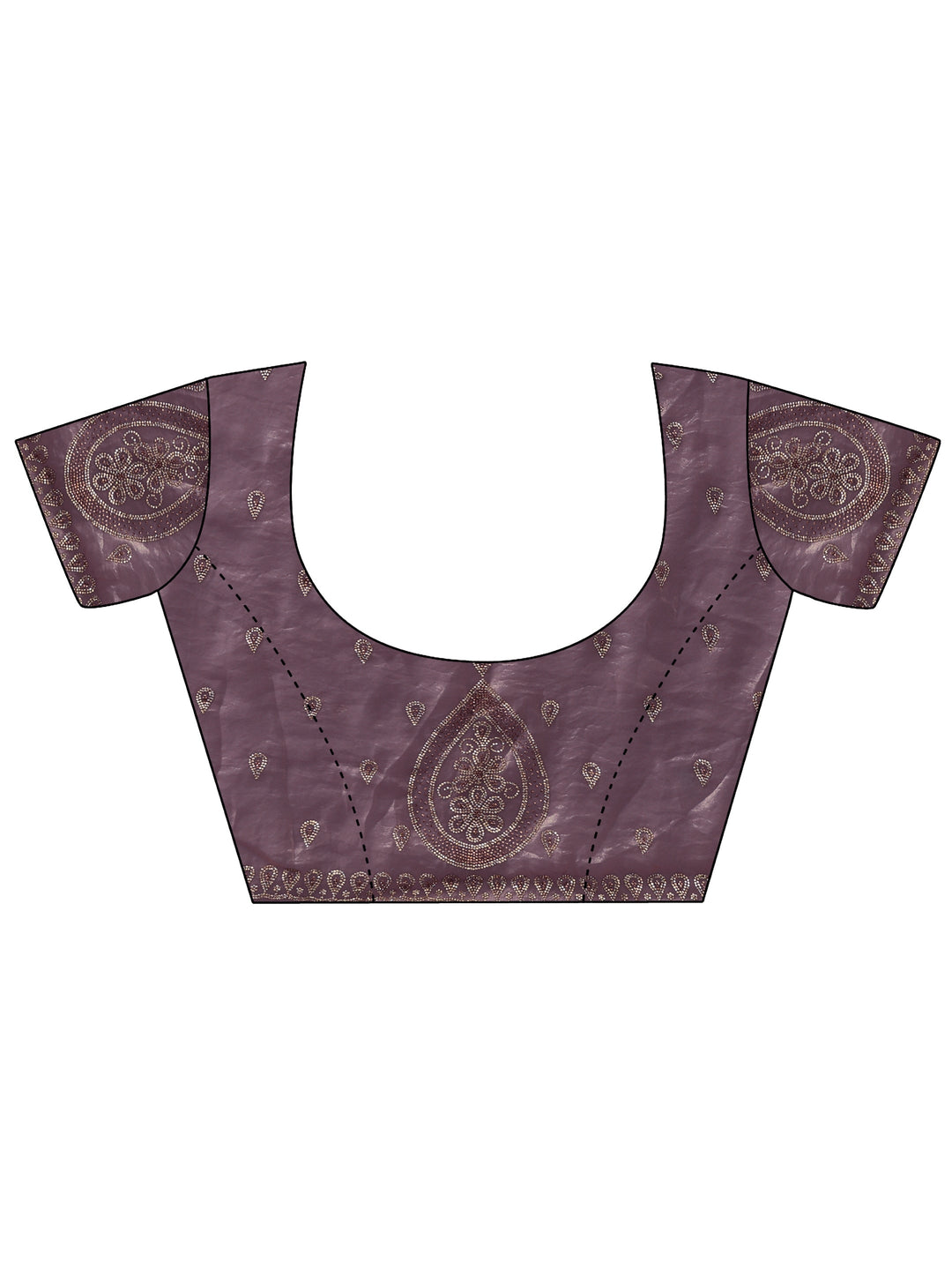Libas Art Lavender Floral Bead Embellished Tissue Saree