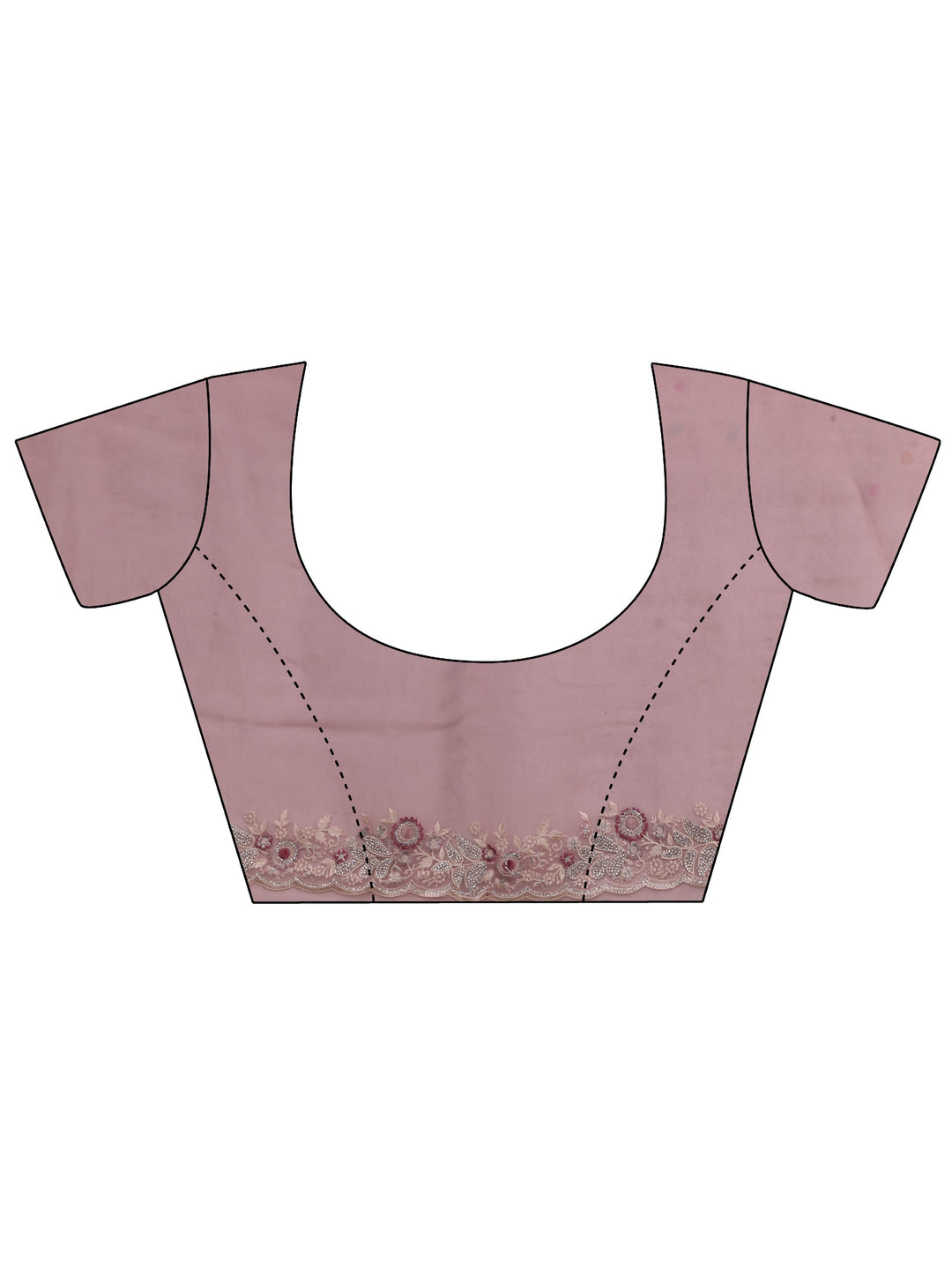 Libas Art Pink Striped Tissue Saree with Embellished Border