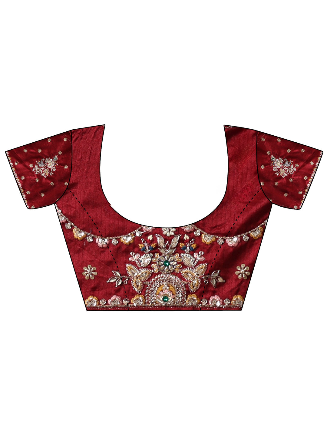 Libas Art Taupe Brown Sequin Tissue Saree with Floral Embroidered Border