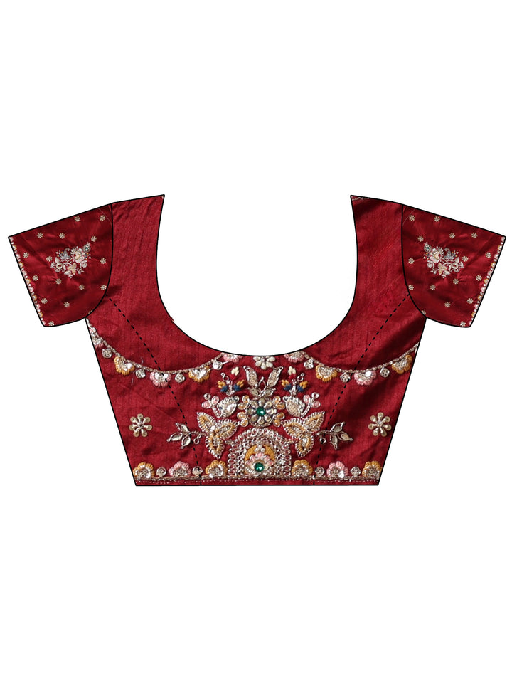 Libas Art Taupe Brown Sequin Tissue Saree with Floral Embroidered Border