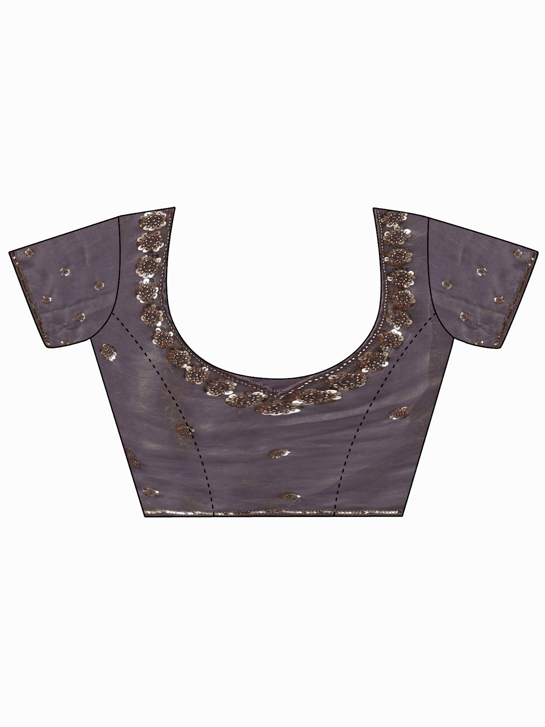 Libas Art Lavender Floral Embellished Tissue Saree