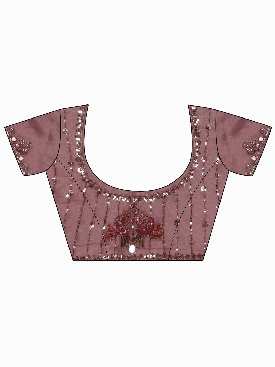 Libas Art Dusty Rose Sequin Embellished Tissue Saree