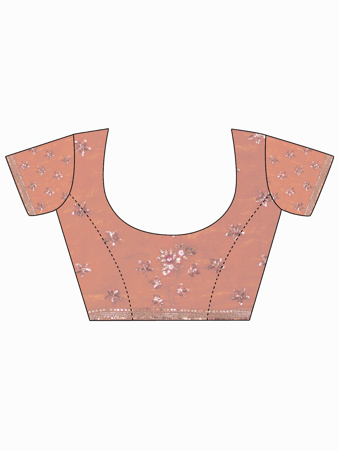 Libas Art Beige Floral Embellished Tissue Saree