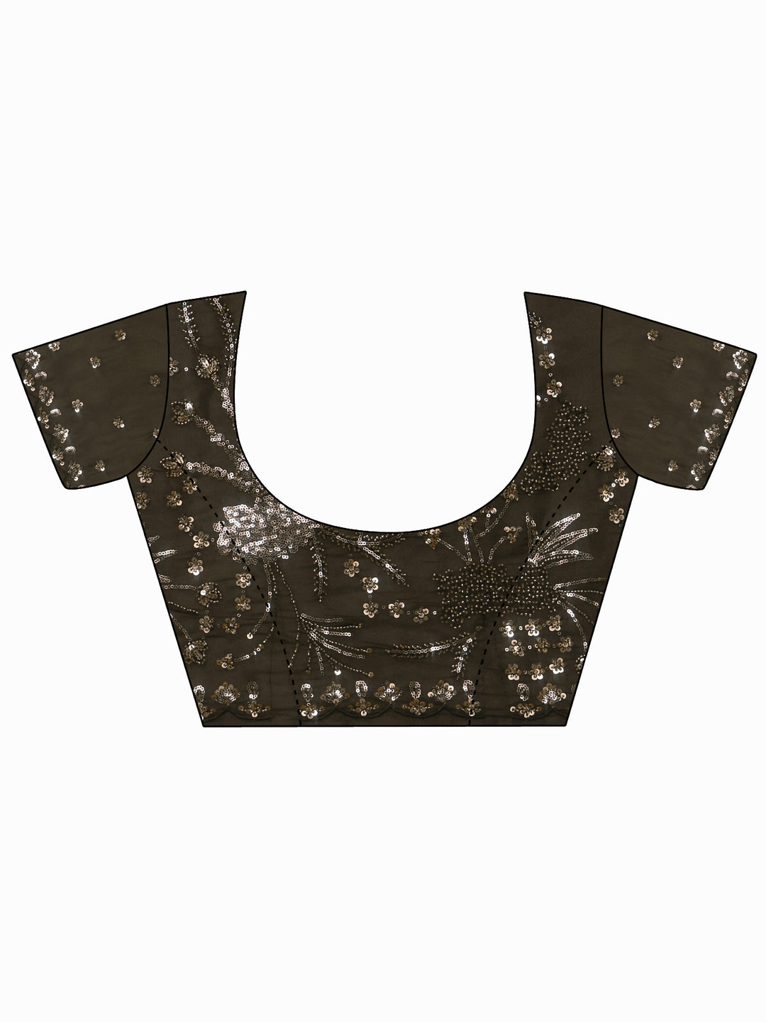 Libas Art Taupe Brown Sequin Embellished Tissue Saree
