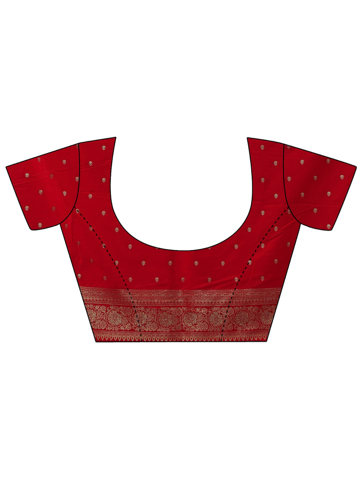 Libas Red Floral Woven Design Silk Blend Saree