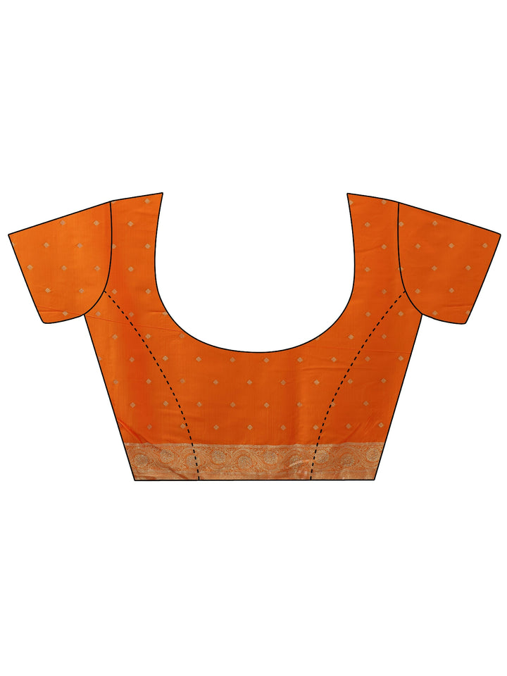 Libas Orange Paisley Woven Design Silk Blend Saree
