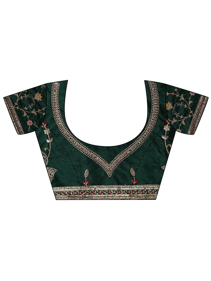 Libas Art Mustard Floral Embroidered Tissue Saree