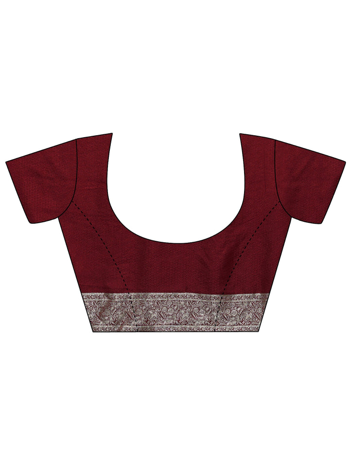Libas Maroon Banarasi Brocade Saree