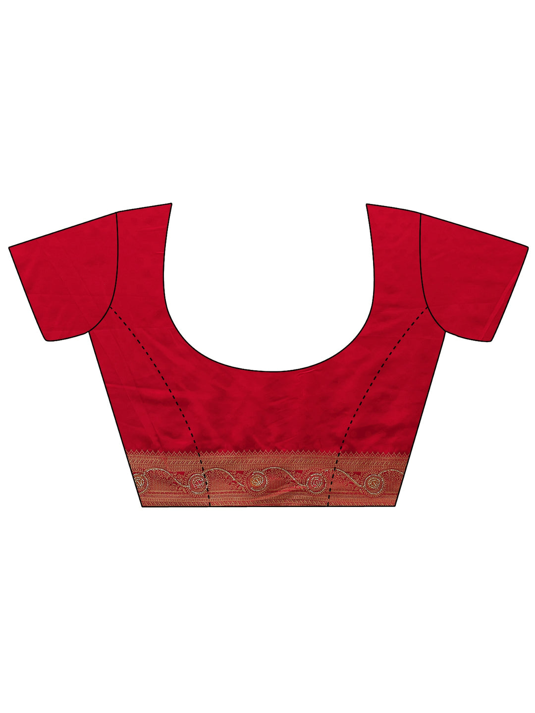 Libas Mustard and Red Ethnic Woven Design Silk Blend Saree