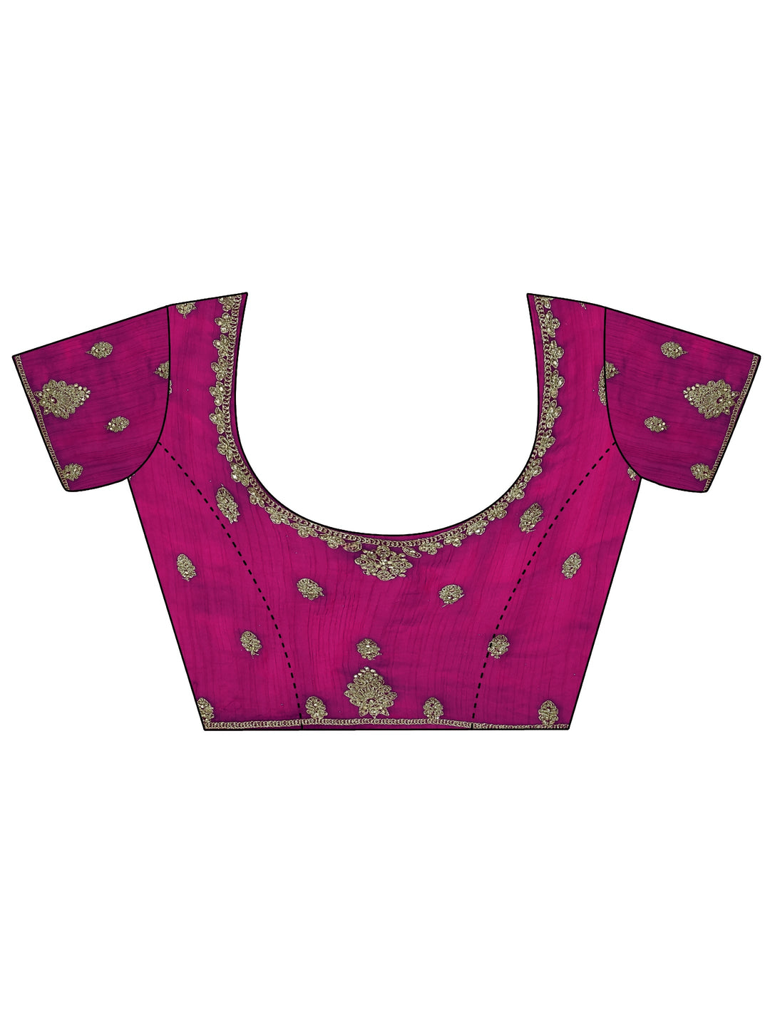 Libas Art Wine Floral Zari Embroidered Tissue Saree