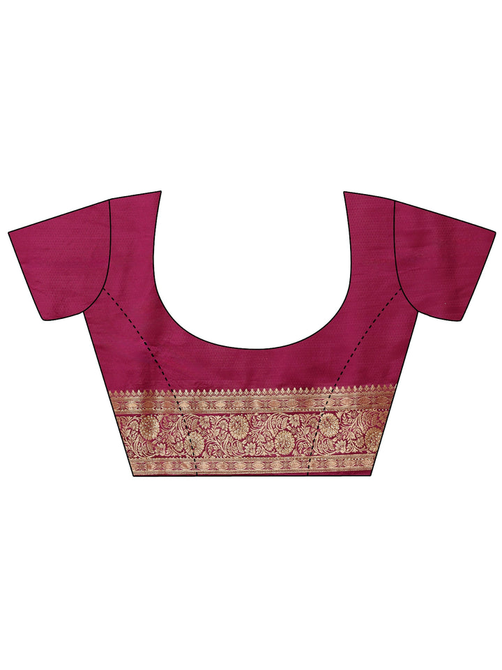 Libas Rani Pink Banarasi Silk Blend Saree with Embellished Pallu