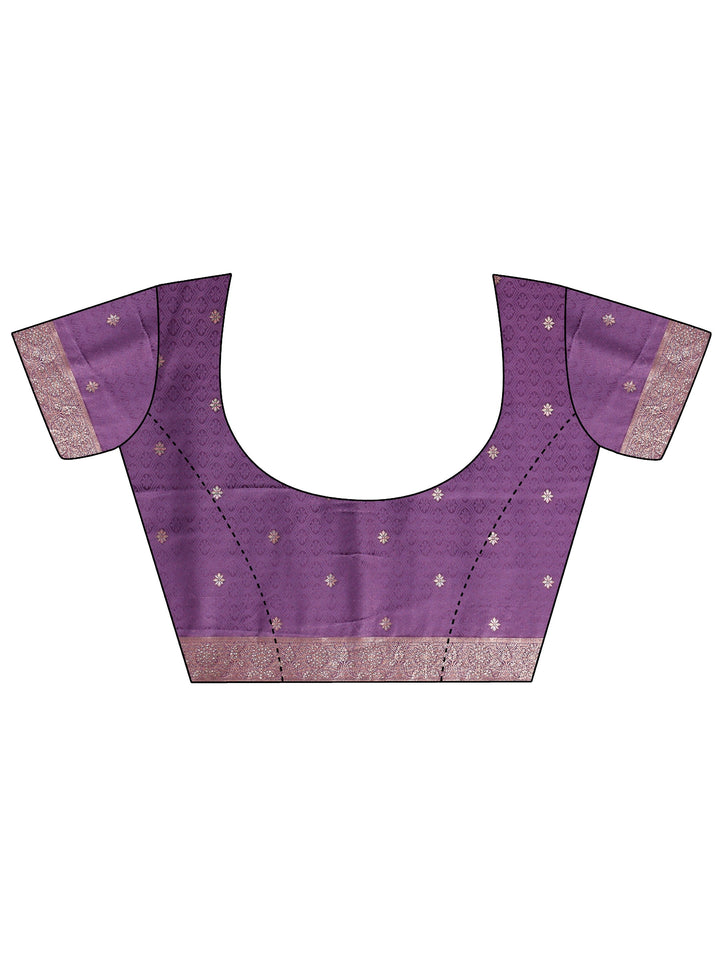 Libas Lavender Floral Woven Design Silk Blend Saree