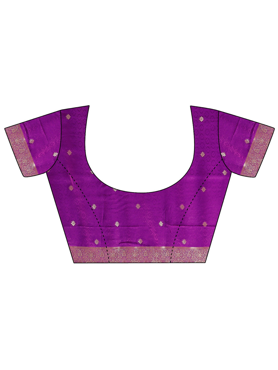 Libas Purple Floral Woven Design Silk Blend Saree