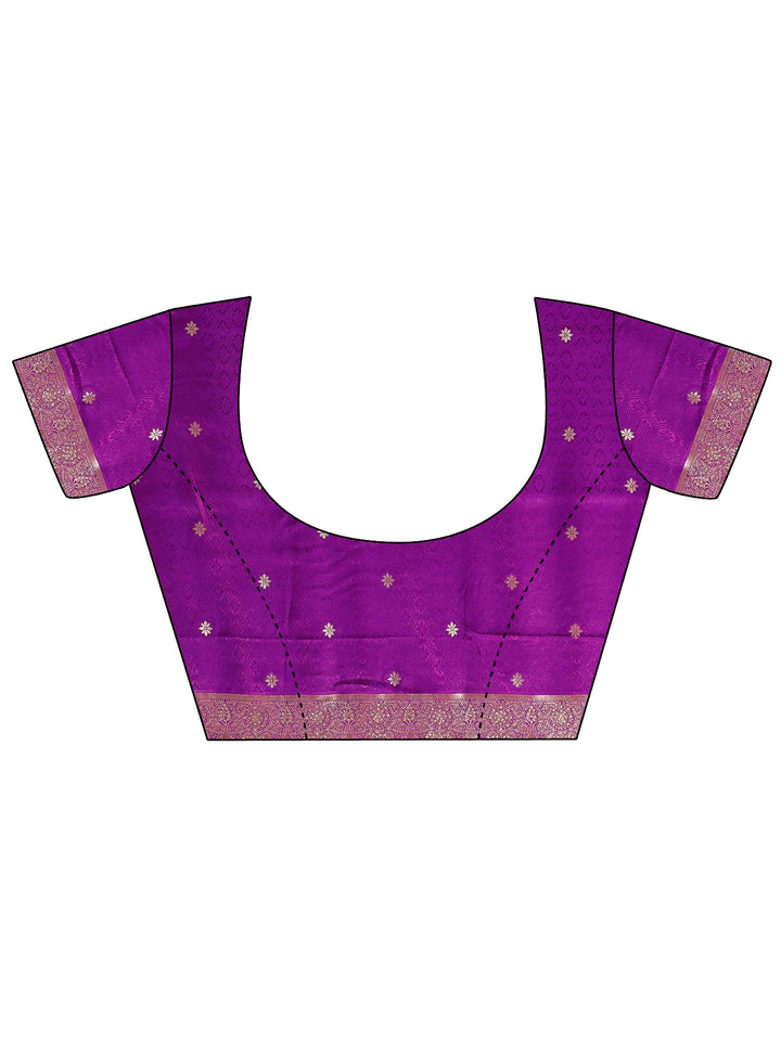 Libas Purple Floral Woven Design Silk Blend Saree