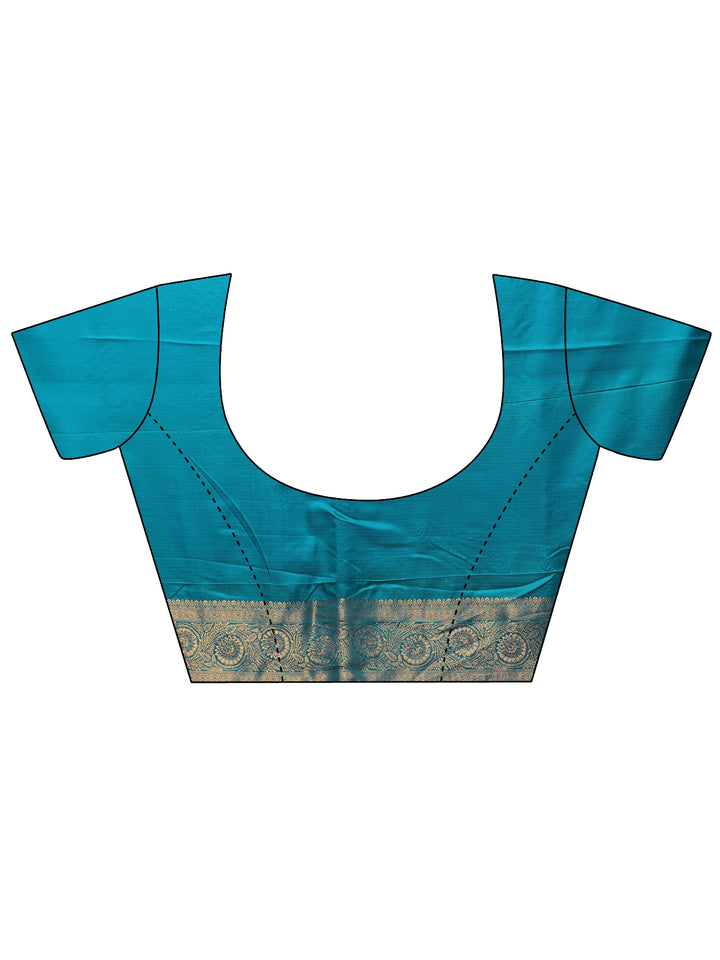 Libas Royal Blue Woven Design Silk Blend Saree