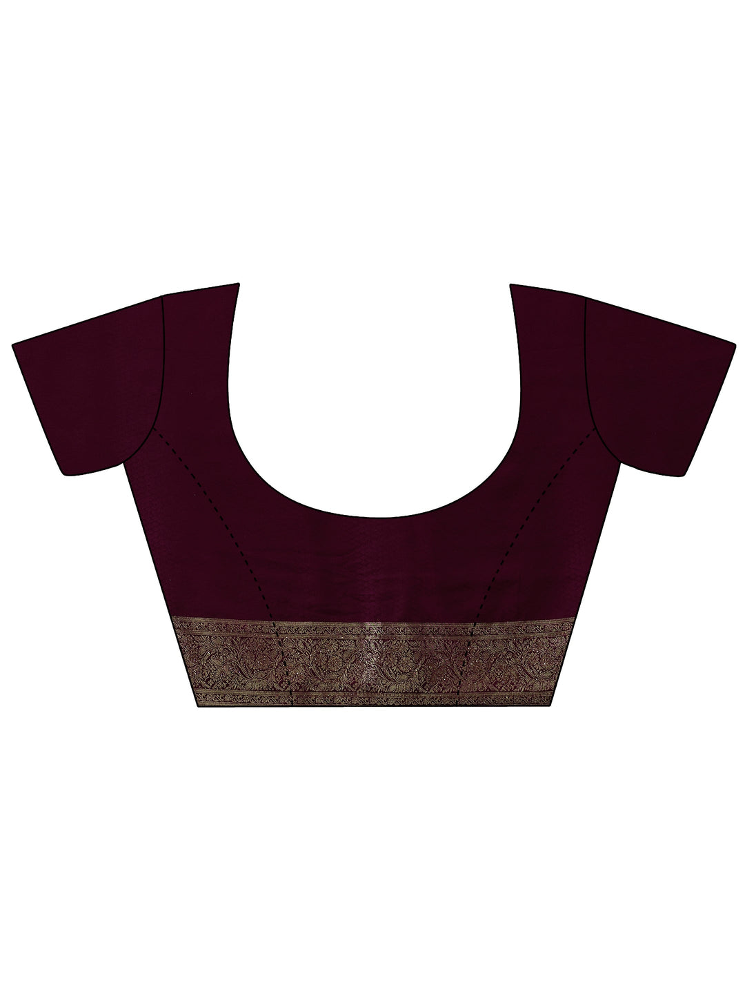 Libas Cream and Maroon Floral Woven Design Silk Blend Saree