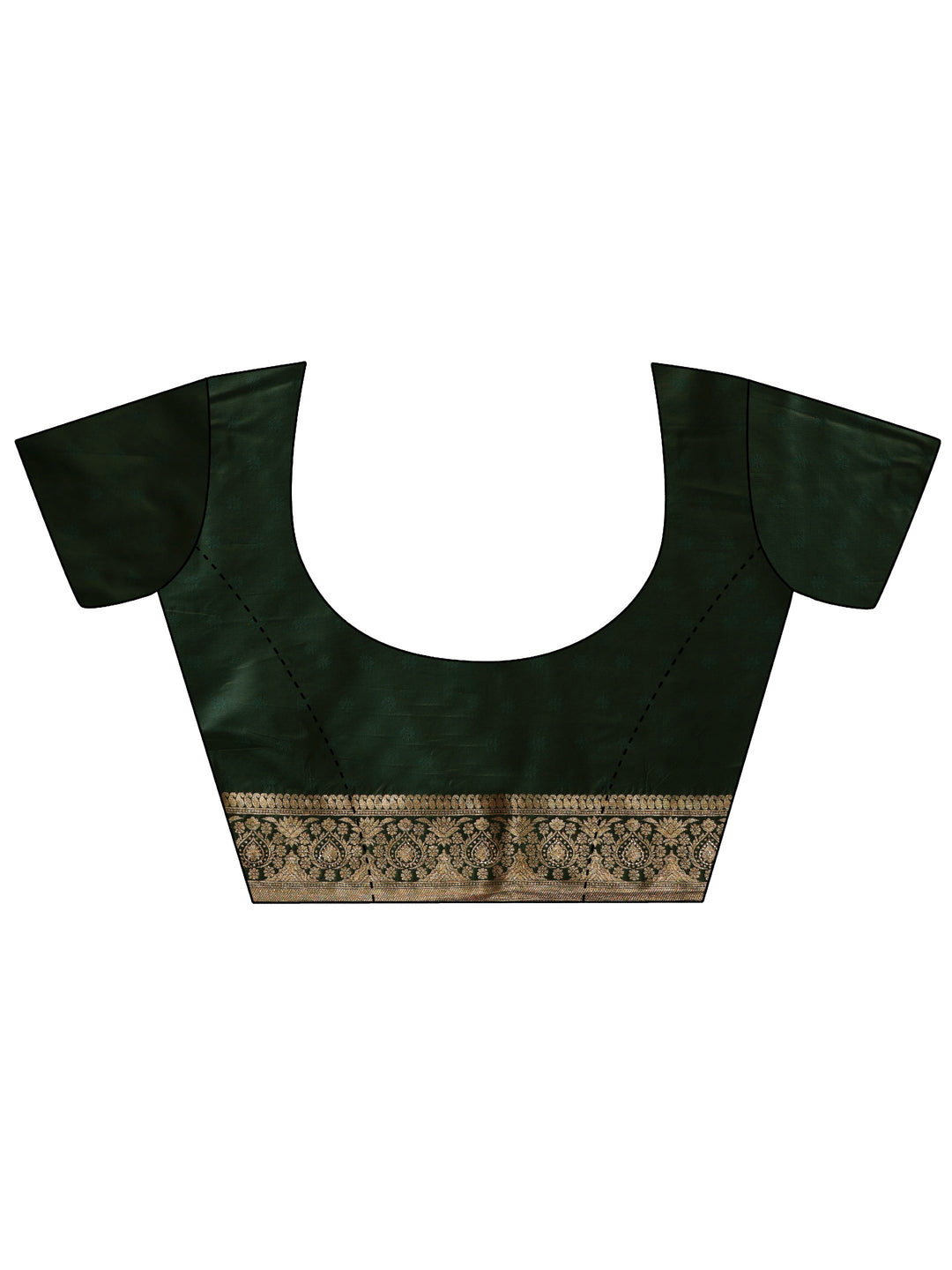 Libas Forest Green Paisley Woven Design Silk Blend Saree